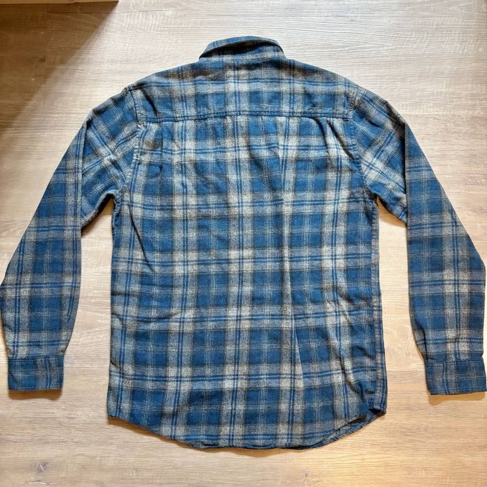 Original Weatherproof Vintage Flannel Shirt Men’s Medium Blue Plaid Button Up - Picture 6 of 10